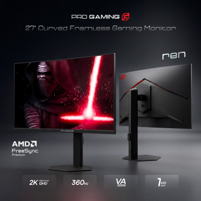 PROGAMING Ren Curved 27″ QHD (2560×1440) 360Hz VA Gaming Monitor