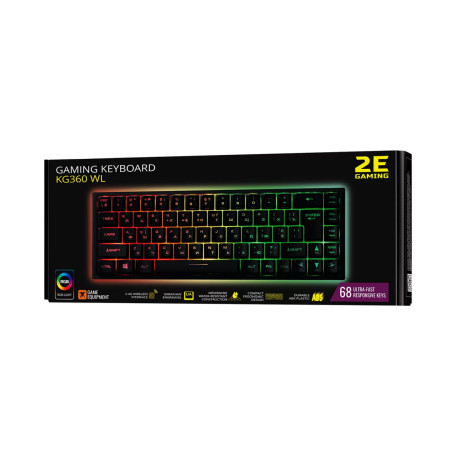 Игровая клавиатура 2E KG360 WL 68key Black