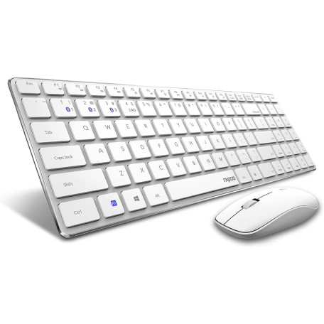Беспроводная клавиатура и мышь Rapoo 9320M White